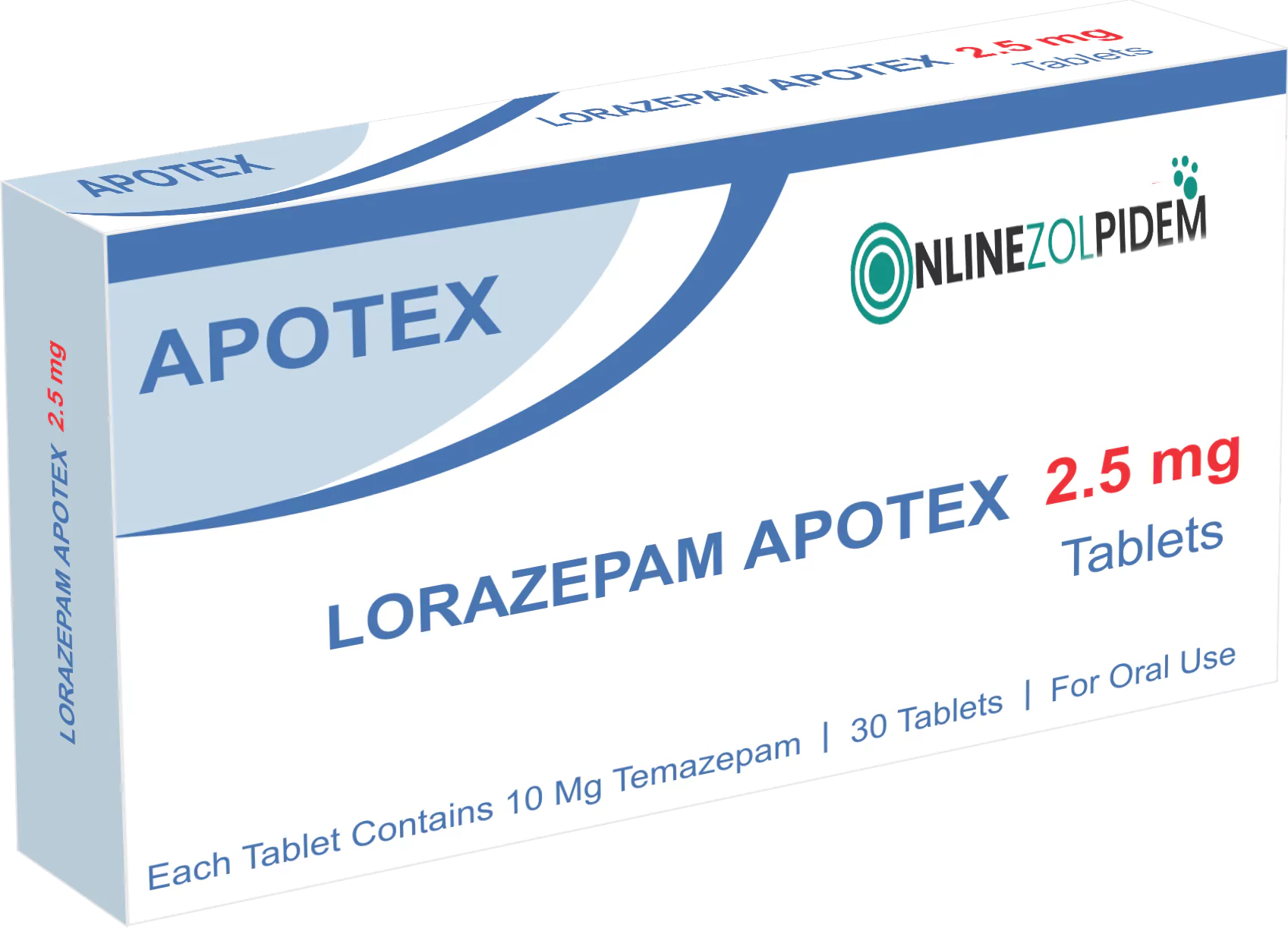 Lorazepam 2.5mg (30 Tablets)